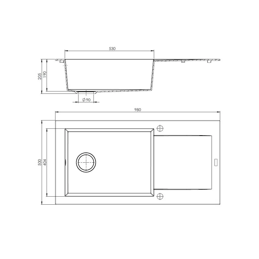 Evier à encastrer BALSA Granit 1 giga cuve