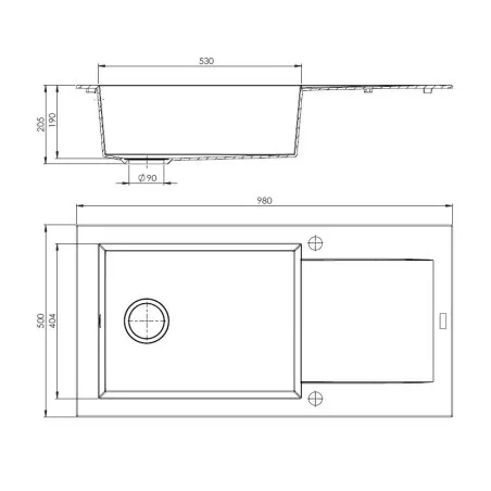 Evier à encastrer BALSA Granit 1 giga cuve