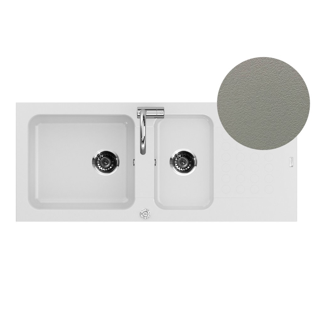 Evier à encastrer DUO 2 cuves taupe