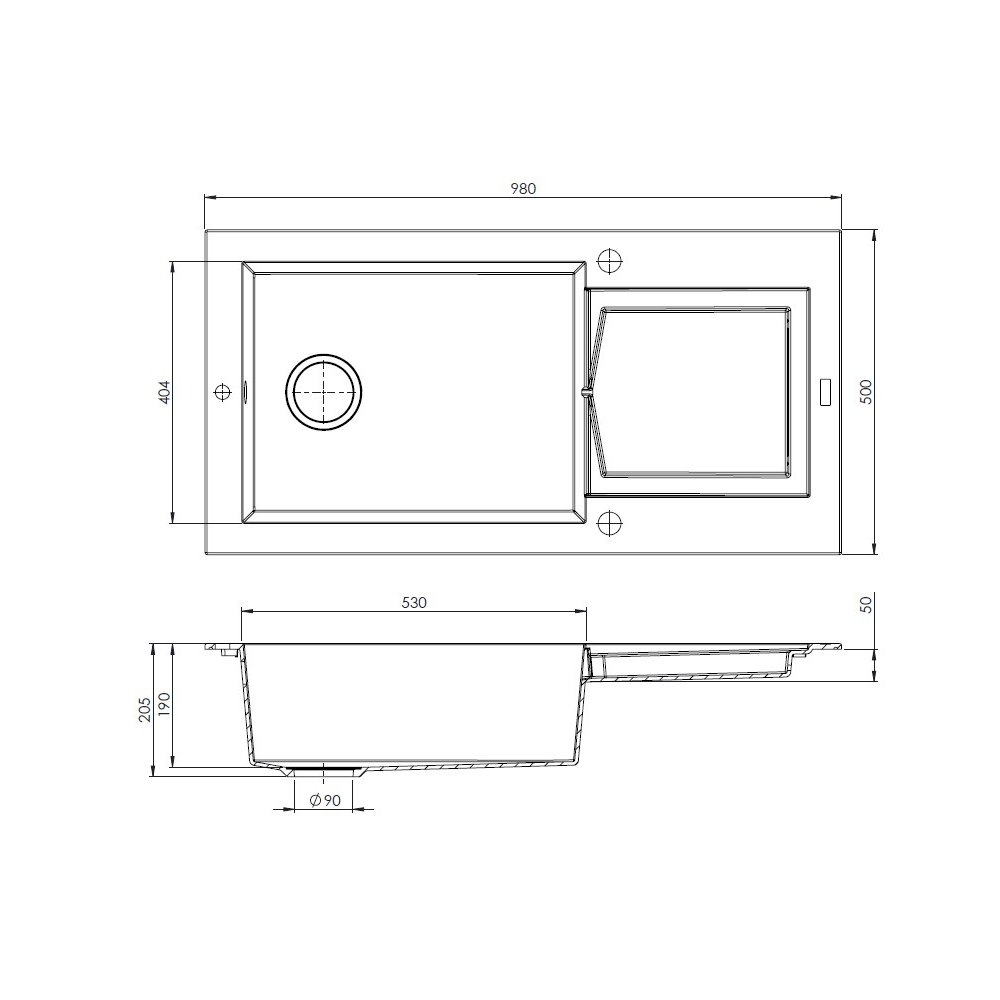 Evier à encastrer ÉOLE 1 giga cuve