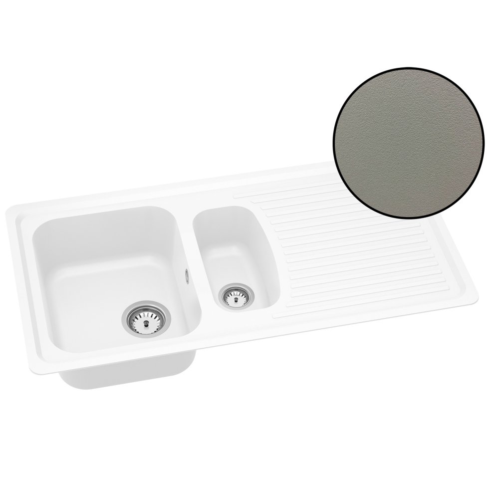 Evier à encastrer VÉNUS 1,5 bac Taupe Evier à encastrer VÉNUS 1,5...